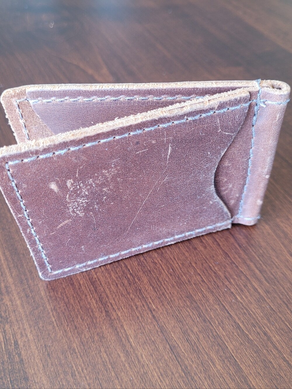 Rustico USA Rugged Leather Card Wallet - Brown Billfold